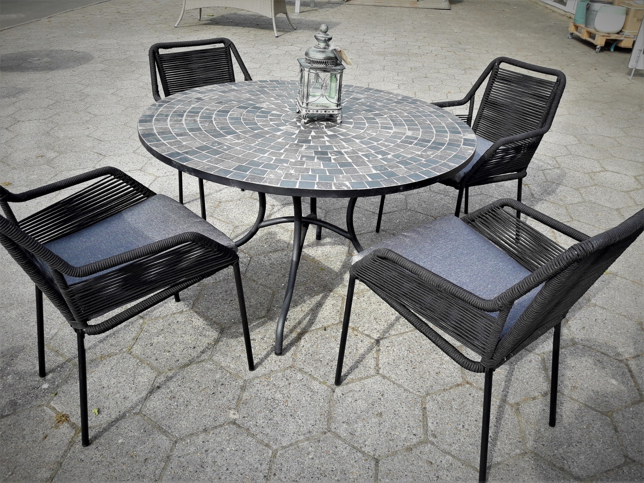 Ø120 mosaik bord 4 stole
